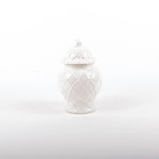 White 8 Oak Lane Brand ceramic Ginger jar with a textured design on a white background 