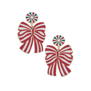Seasonal - Earrings - Christmas Candy Resin Bow