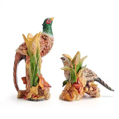 Seasonal - Candleholder - Pheasant Pair 3 dimensional shape 
