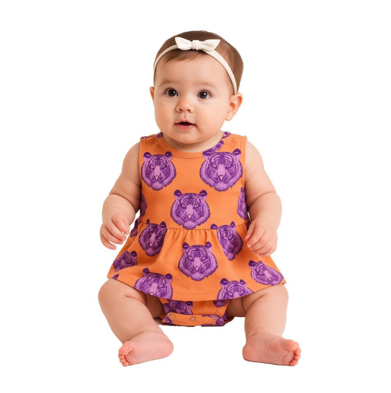 Gameday - Clemson - Poplin Onesie Dress - 12-18 months