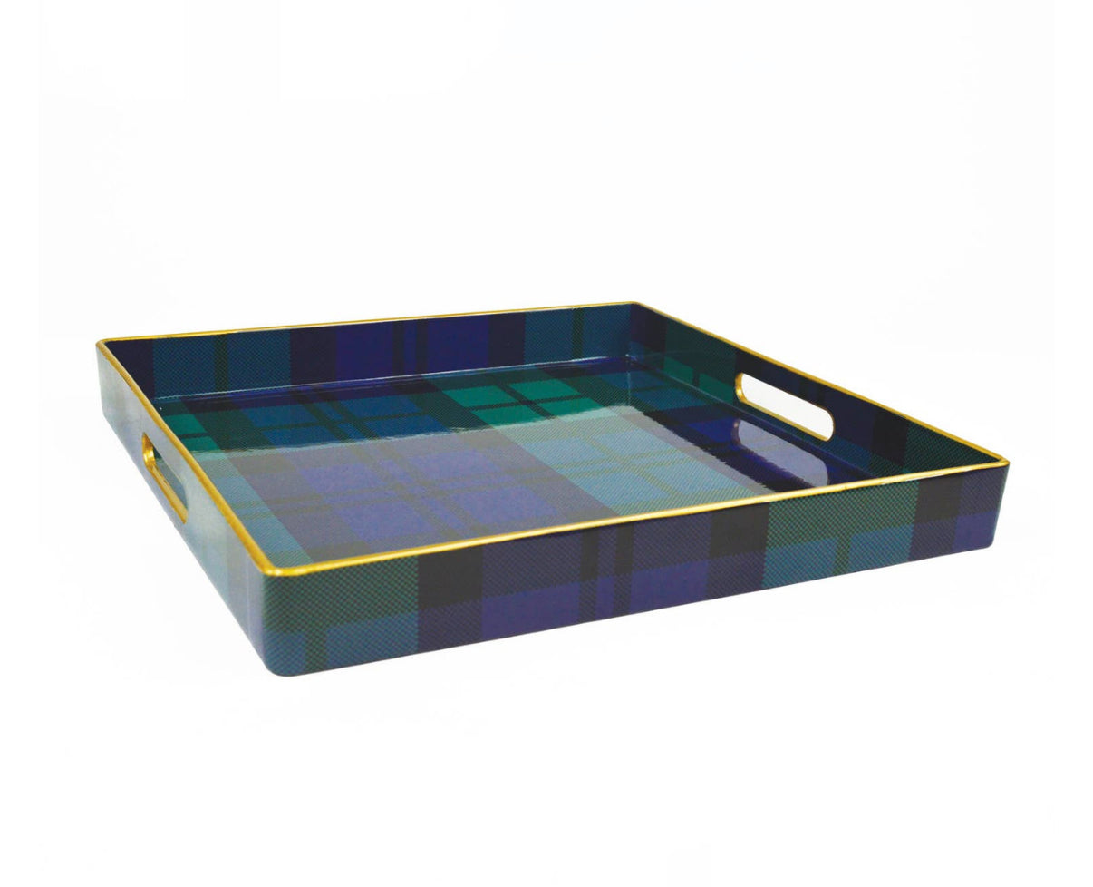 Tray - Black Watch Plaid - Square