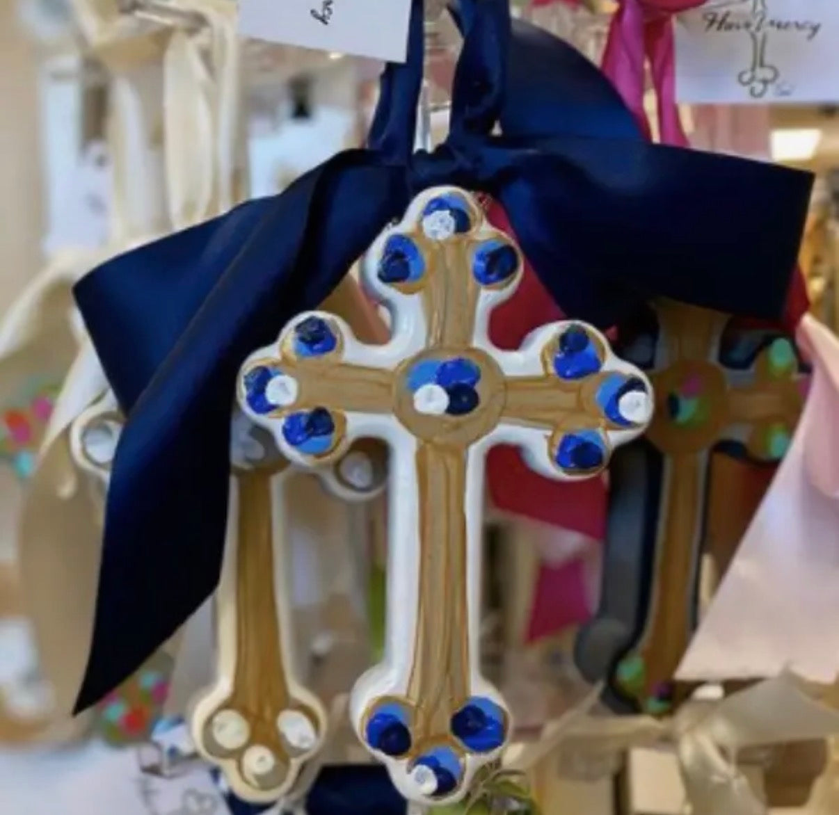 Inspirational - Cross - Blue Hallelujah- Handpainted - 6"