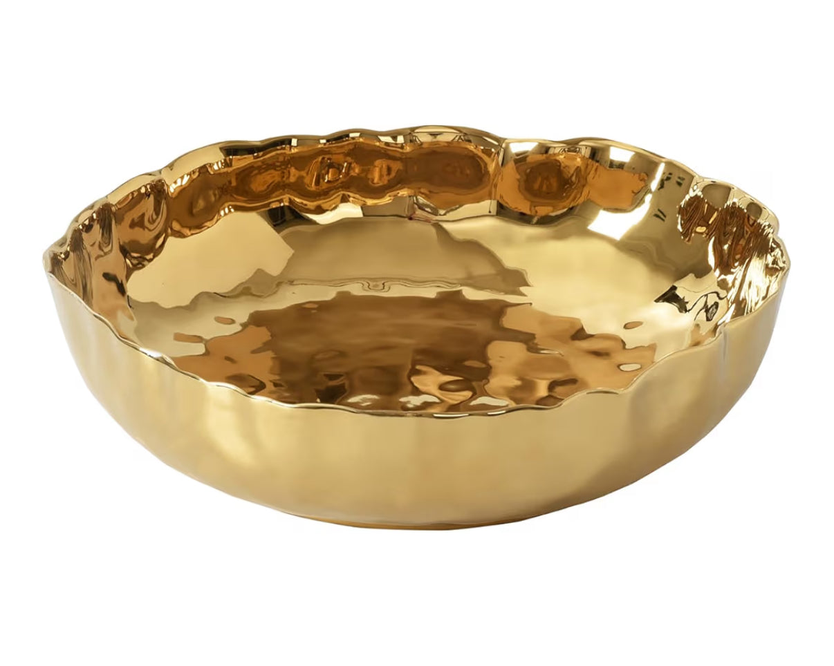 Bowl - Porcelain - Extra Large Portofino - Gold