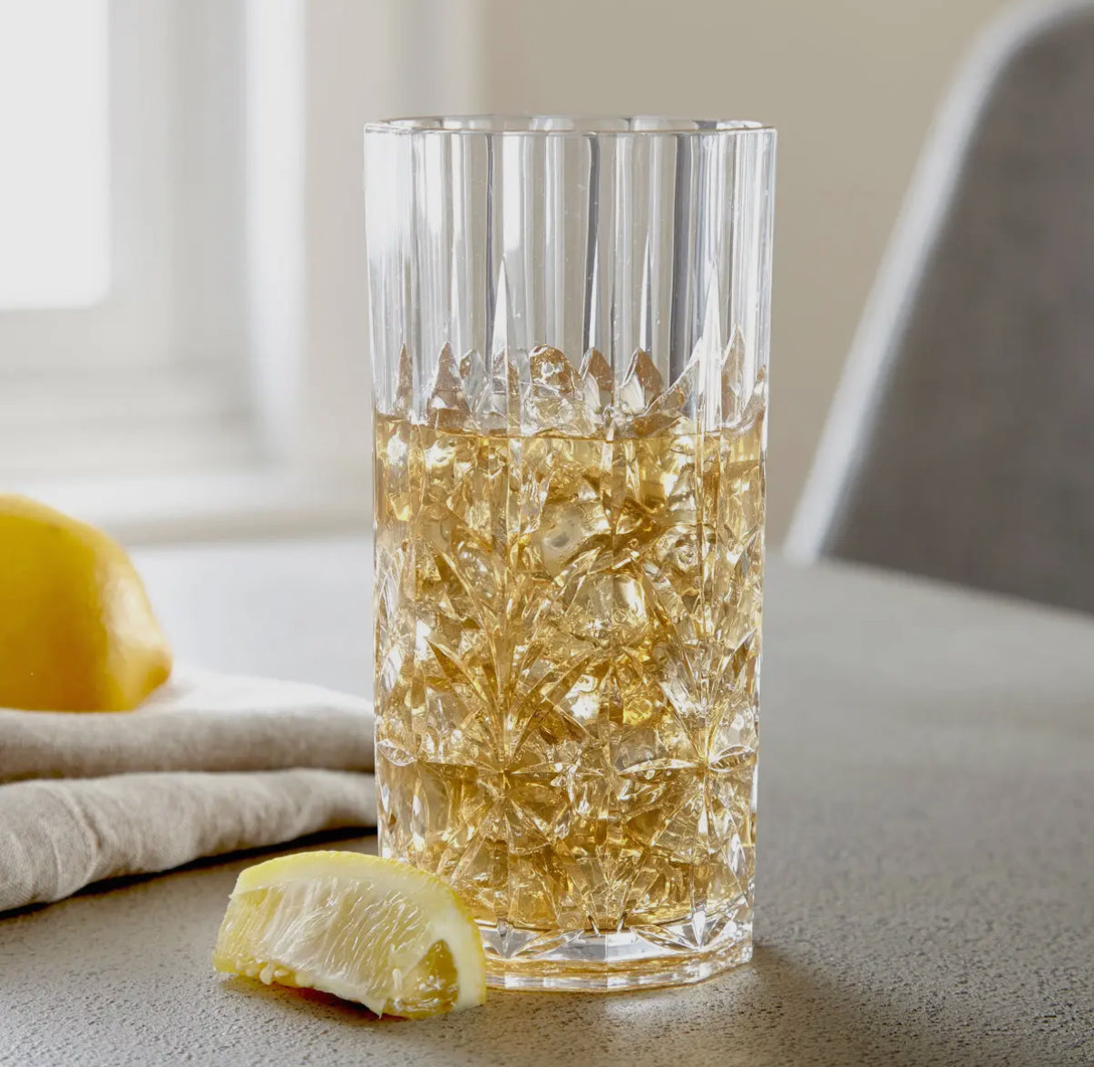 Glass - High Ball - Cocktail - Royal Carved - Acrylic