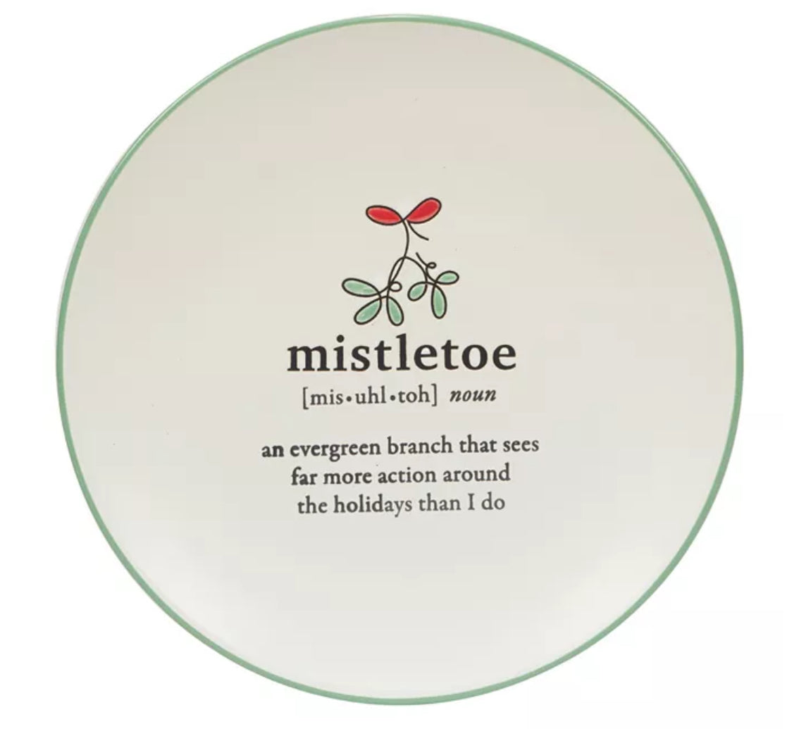 Plate with holiday saying on it 