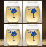 Home - Stemless Wine Glasses - Shatterproof Acrylic - South Carolina - 16 oz. - Set of 4