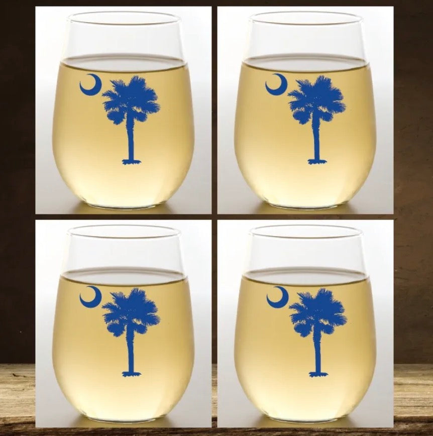 Home - Stemless Wine Glasses - Shatterproof Acrylic - South Carolina - 16 oz. - Set of 2