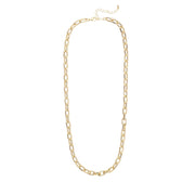 Gold chain necklace on a white background