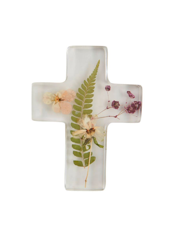 Inspirational - Cross - Dried Flower Resin