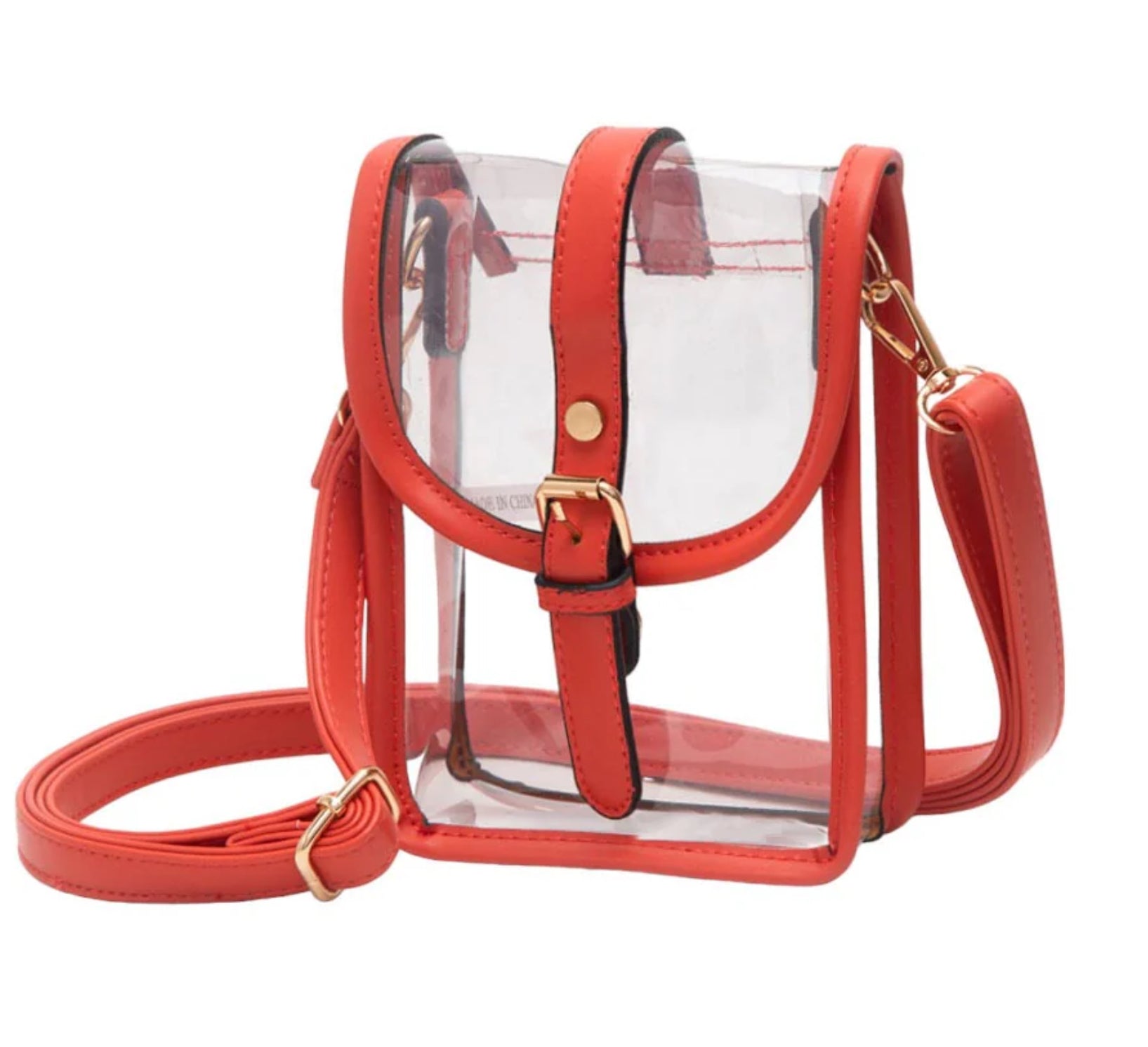 Purse - Clear Crossbody - Orange