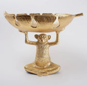 Decorative Bowl - Monkey Holding Leaf - Gold