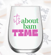 Mahjong Stemless Wine Glasses - 4 ct