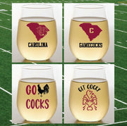 Home - Stemless Wine Glasses - Shatterproof Acrylic - Gamecocks - 16 oz. - Set of 2