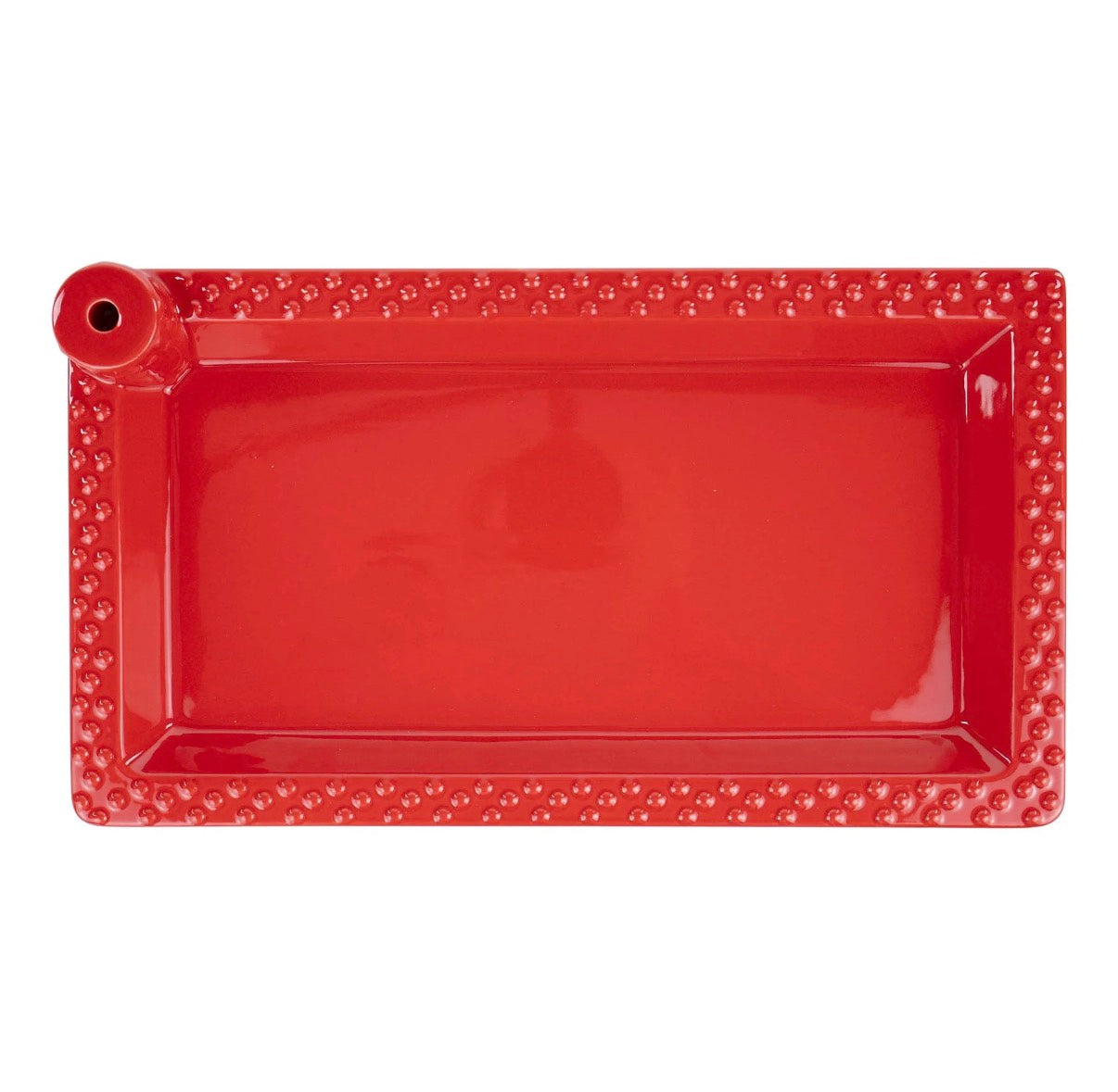Home Decor - Platter - Rectangle Dotted for Topper - Red