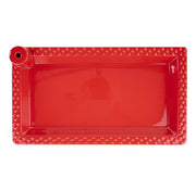 Home Decor - Platter - Rectangle Dotted for Topper - Red