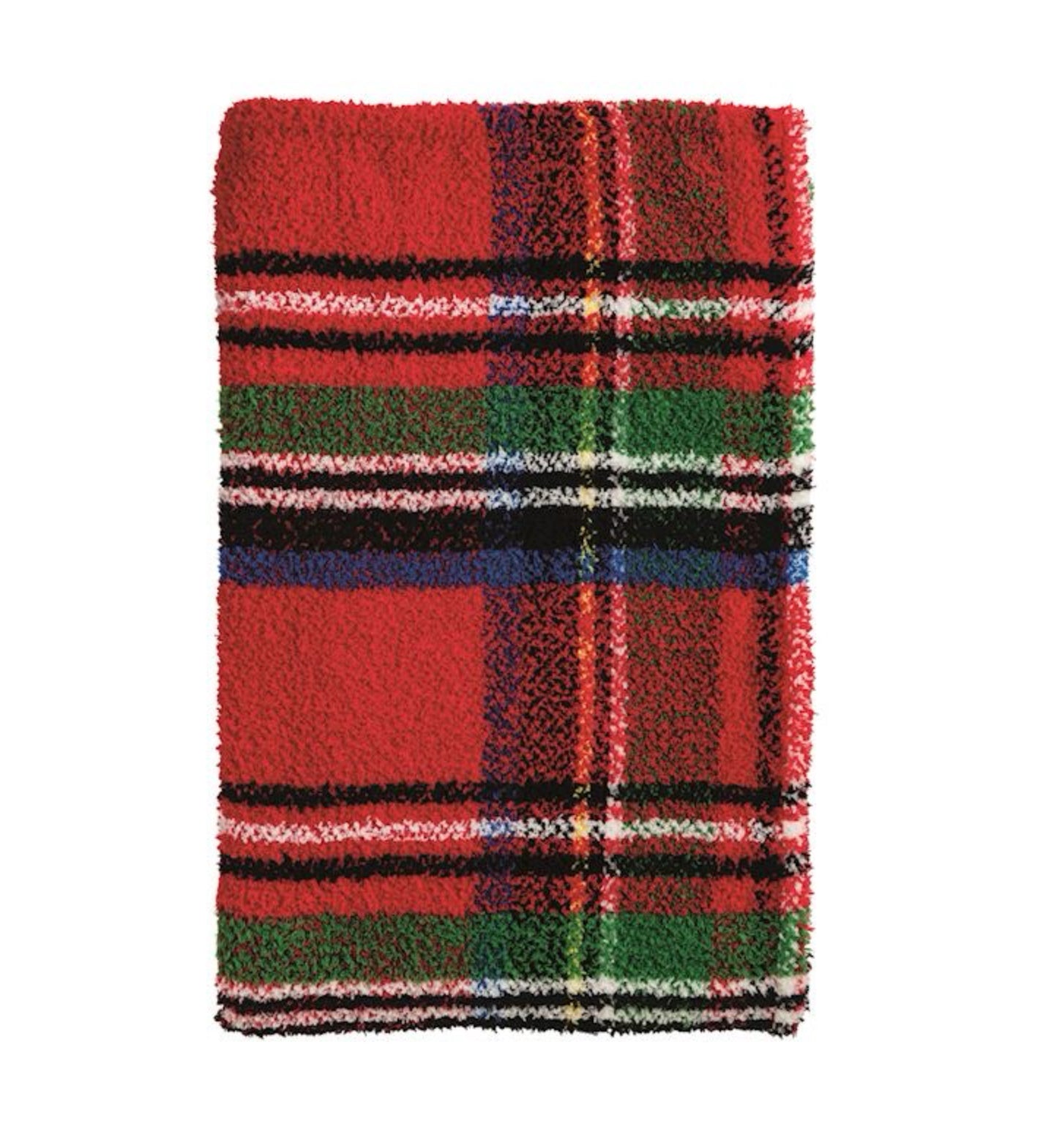 Folded blanket red tartan plaid 