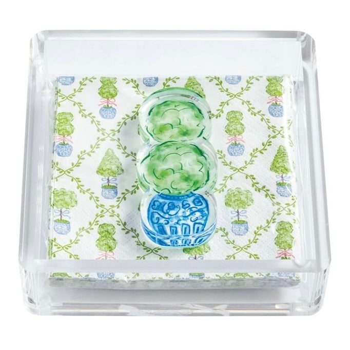 Napkin Holder - Topiary Napkin Set with Weight - Acrylic