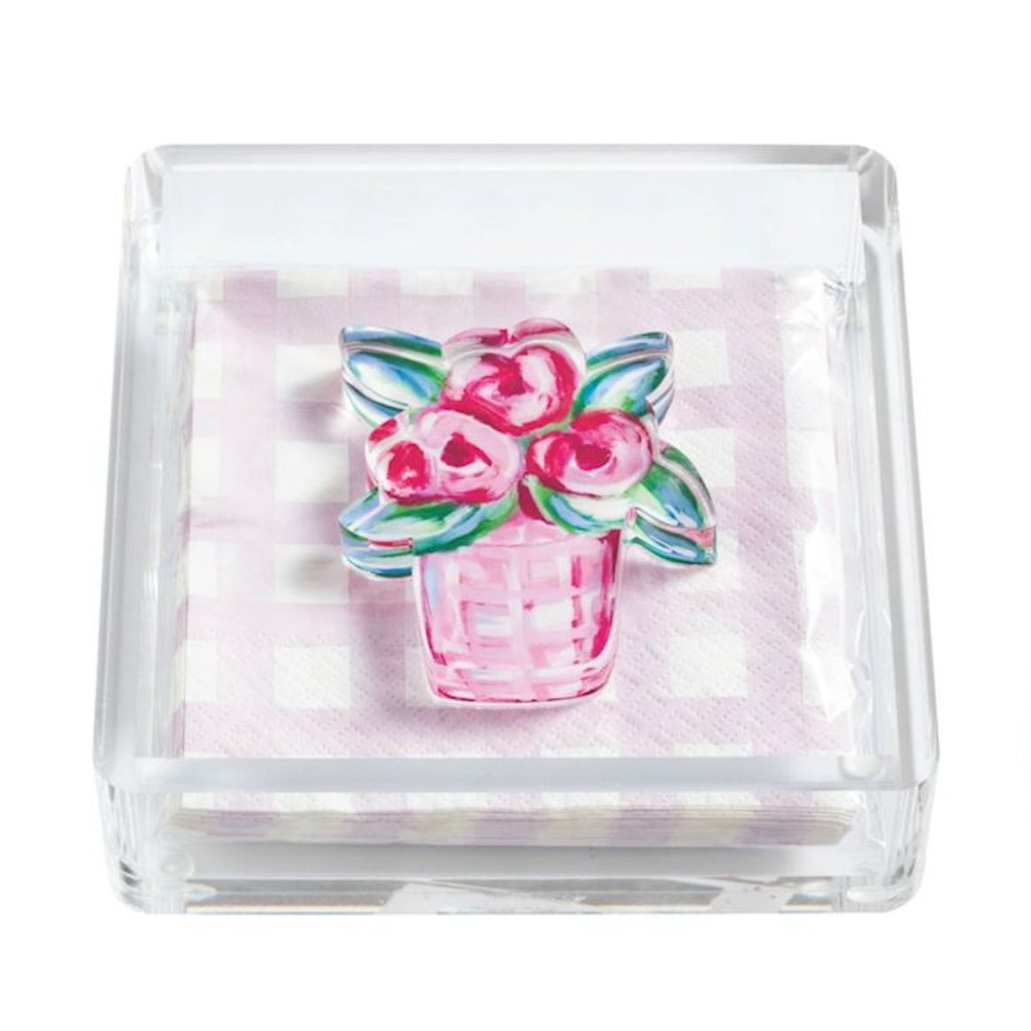 Home Decor - Napkin Holder - Flower Napkin Set with Weight - Acrylic