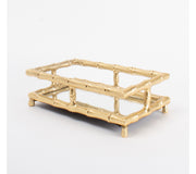 Napkin Holder - Gold Bamboo Mirror Bottom - Guest