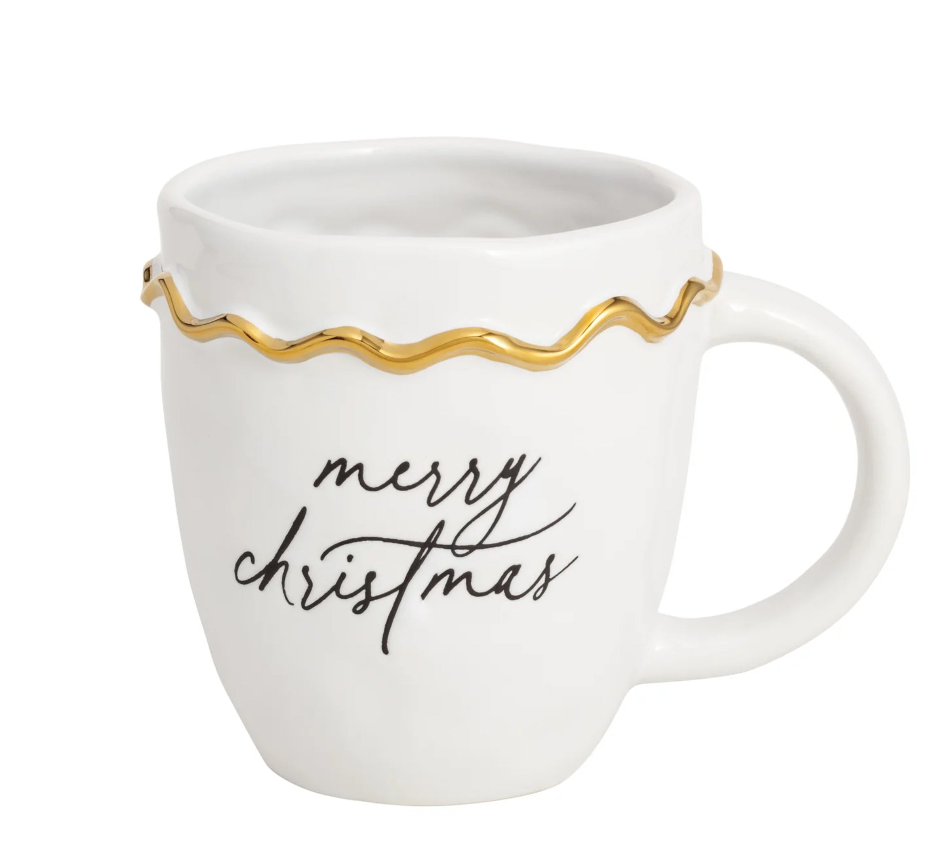 Seasonal - white Mug - Merry Christmas in black writing 