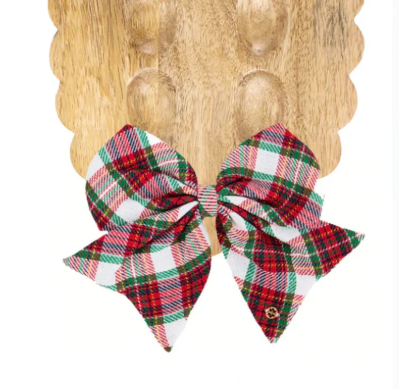 Red & Green Holiday Plaid Magnetic Bow - Wreath Board Accessory