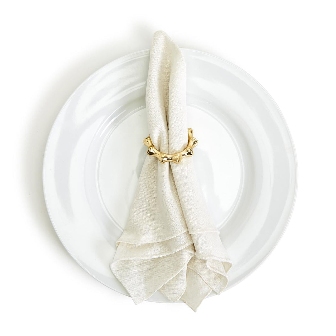Napkin Rings - Golden Bamboo - Set Of 4