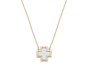 Necklace with a cross pendant on a white background