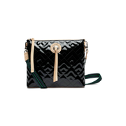 Accessories - Purse - Crossbody - Downtown - Inked - Black metallic purse on a white background 