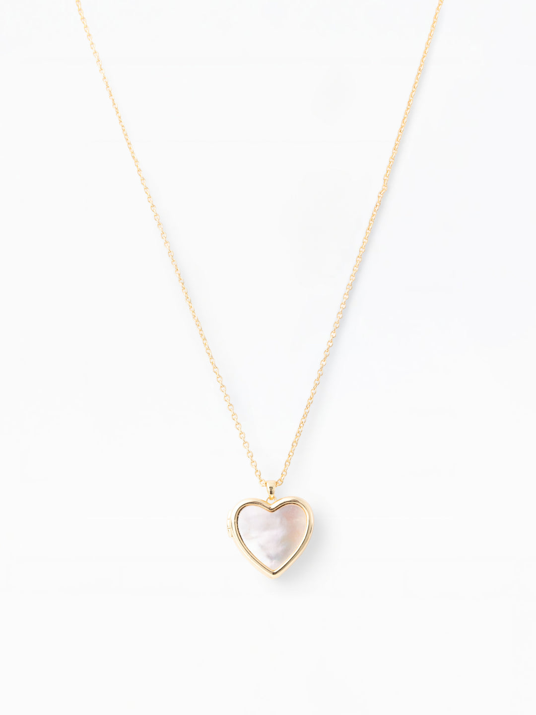 Heart-shaped pendant necklace on a white background