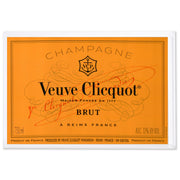Tray - Acrylic - Pop The Bubbly - Small- picture is of an orange tray that reads “Champagne Veuve Clicquot Brut”