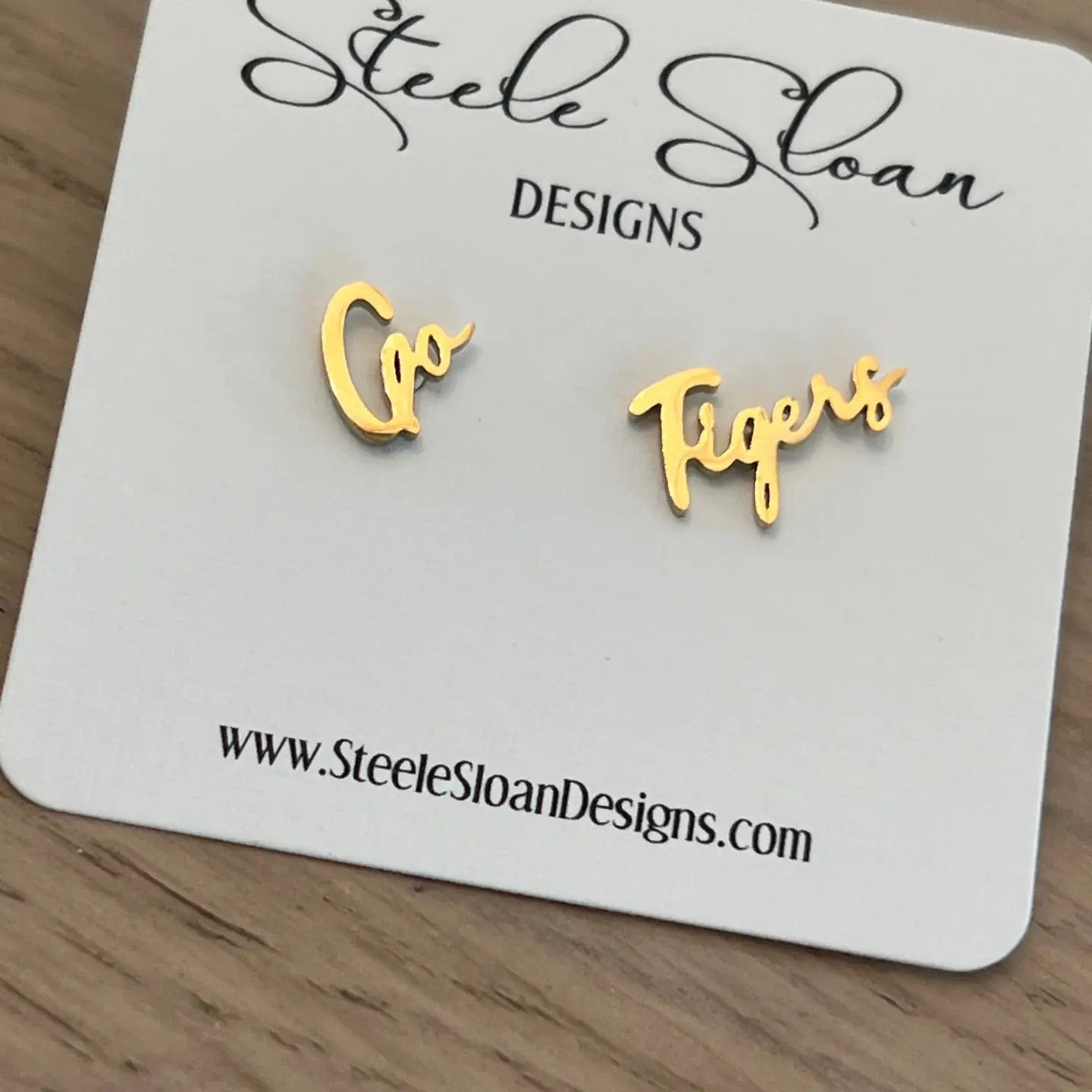 Gameday - Earrings - Go Tigers - Gold Studs