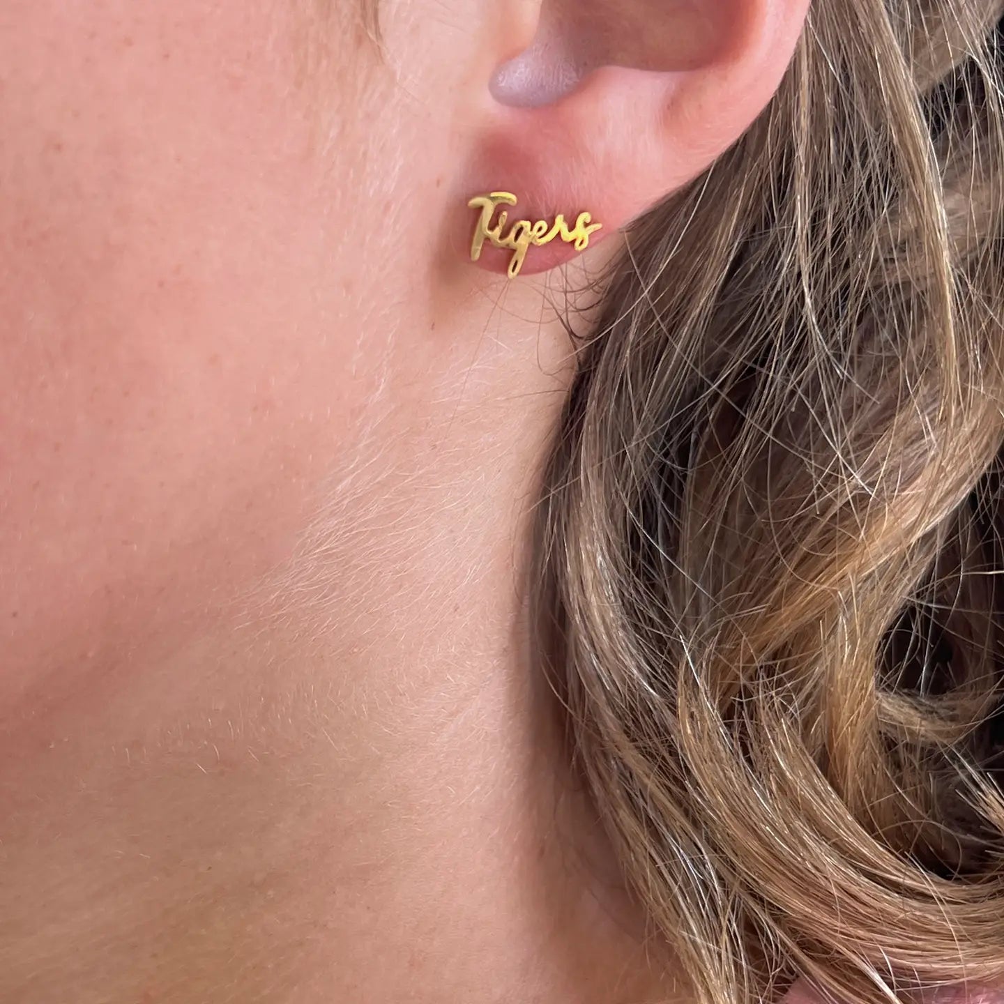 Gameday - Earrings - Go Tigers - Gold Studs