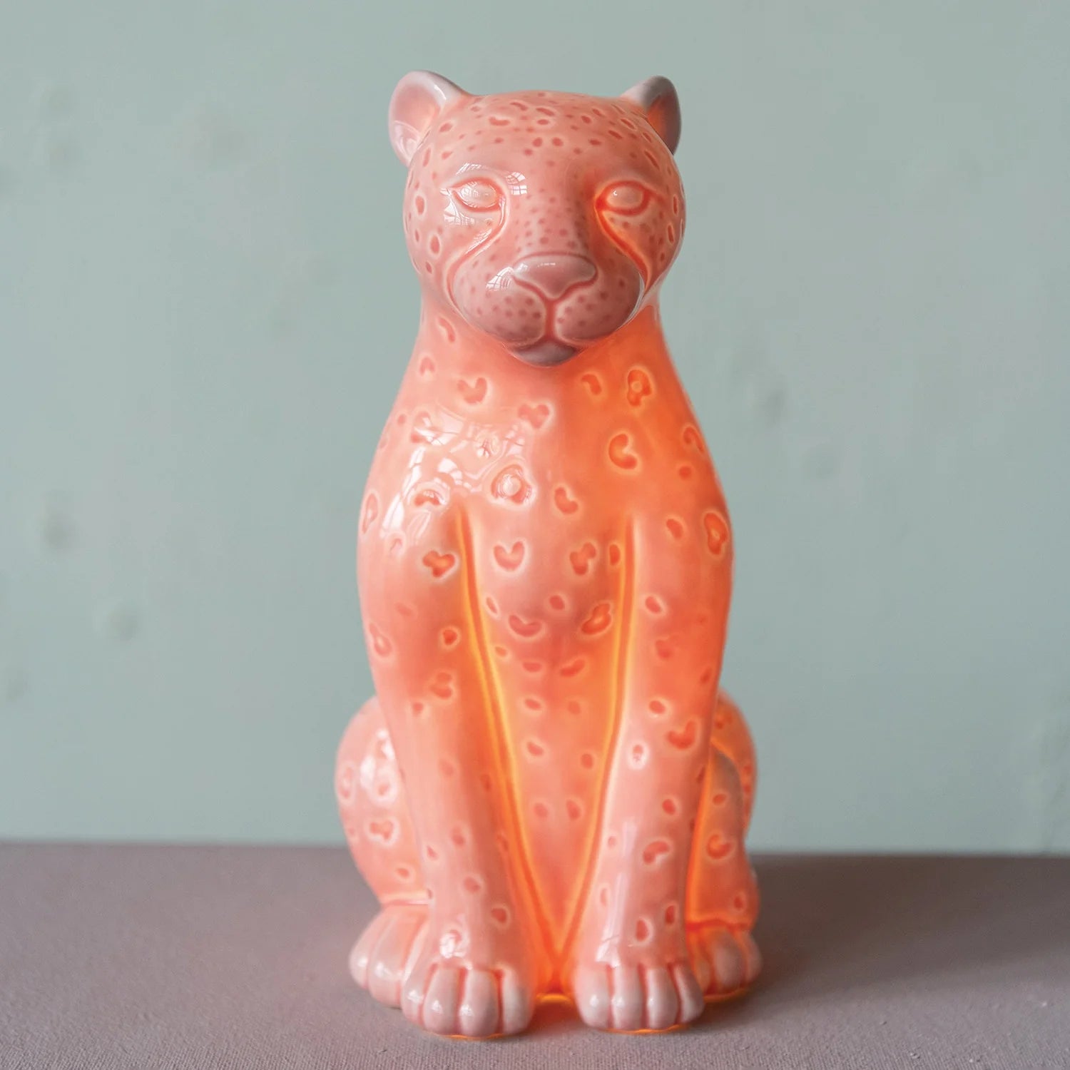 Lamp - Leopard Lamp - Blush Pink