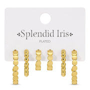 Jewelry - Earrings - Carded Set of 3 - Gold Hoops
