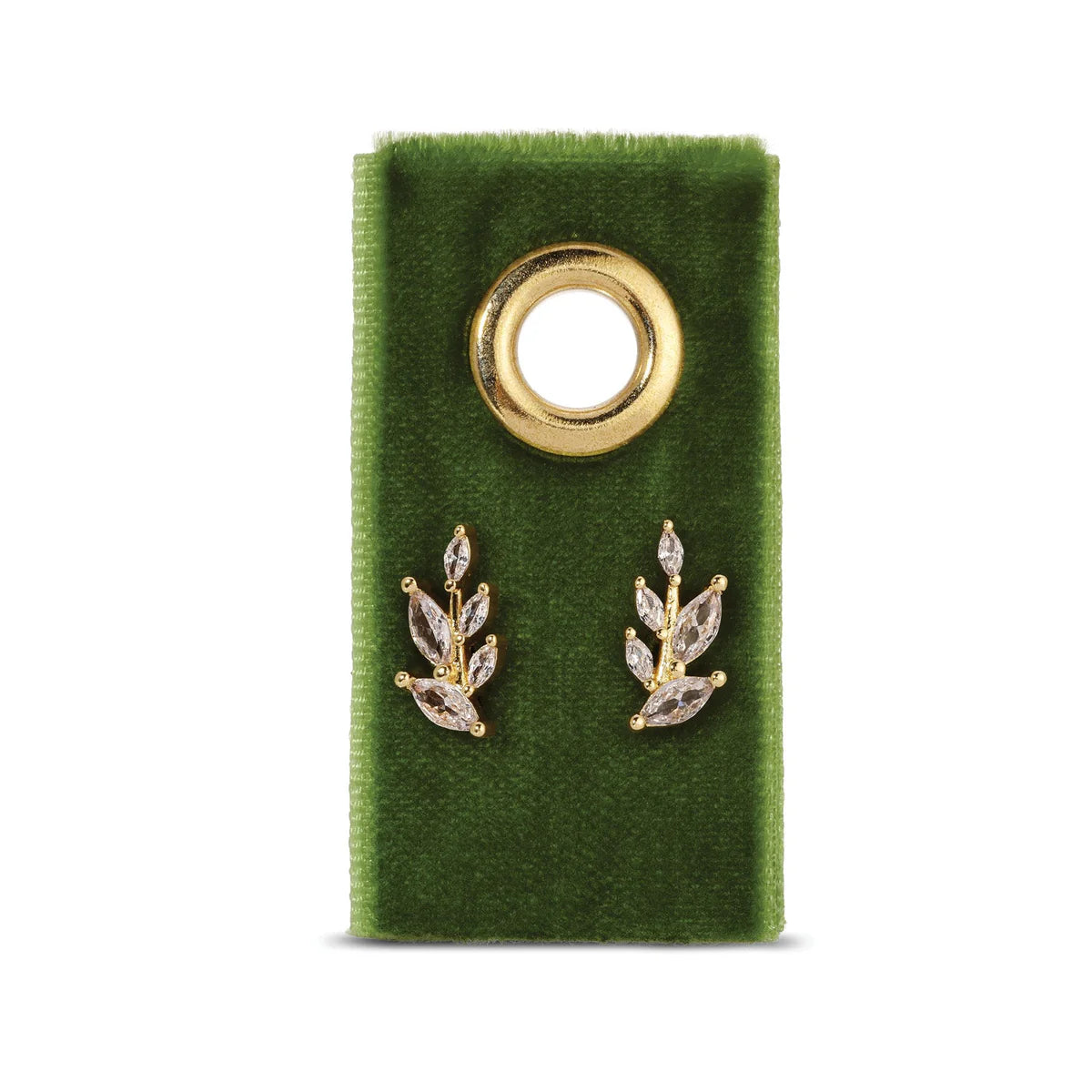 Jewelry - Earrings - Single Stud on Velvet - Gold Leaves
