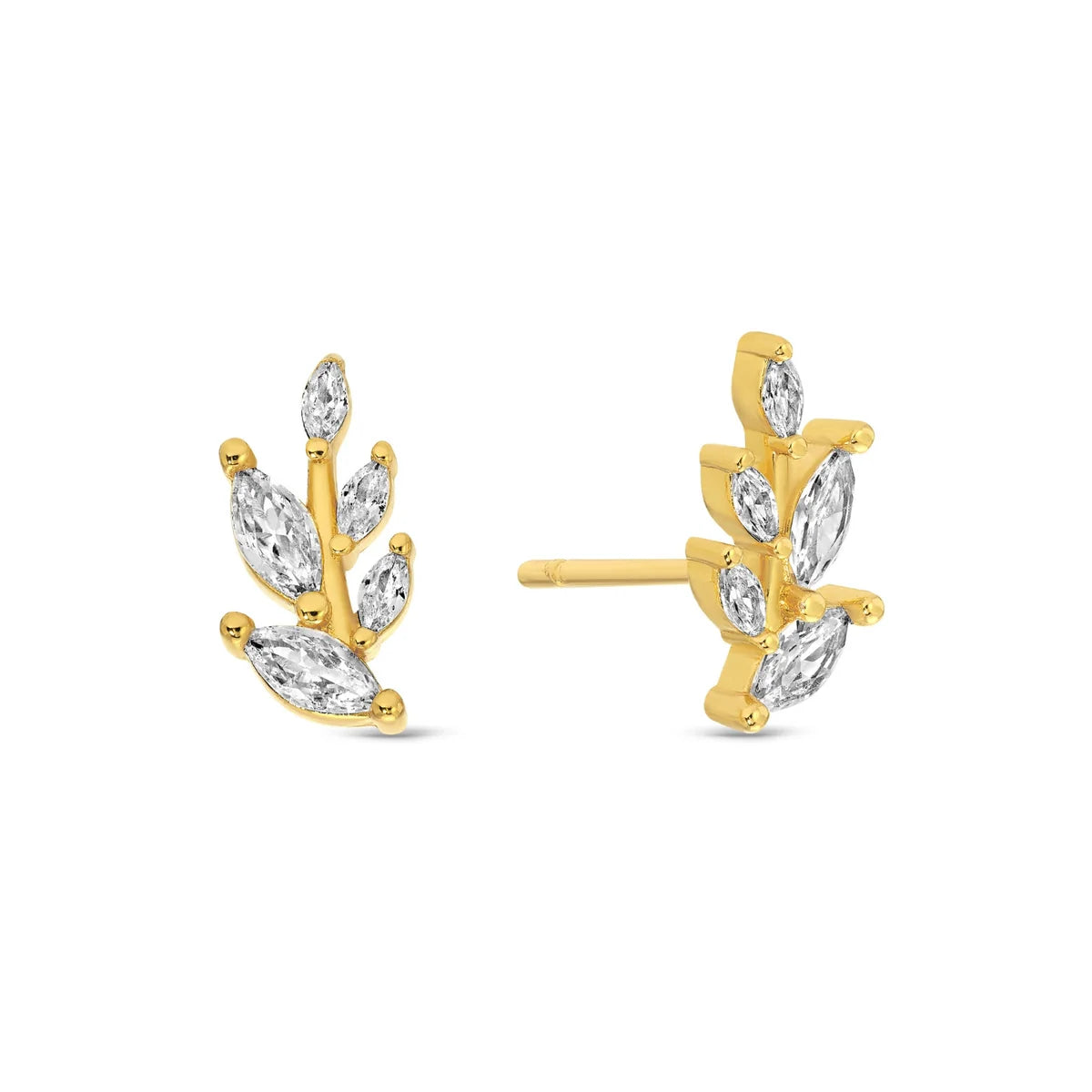 Jewelry - Earrings - Single Stud on Velvet - Gold Leaves