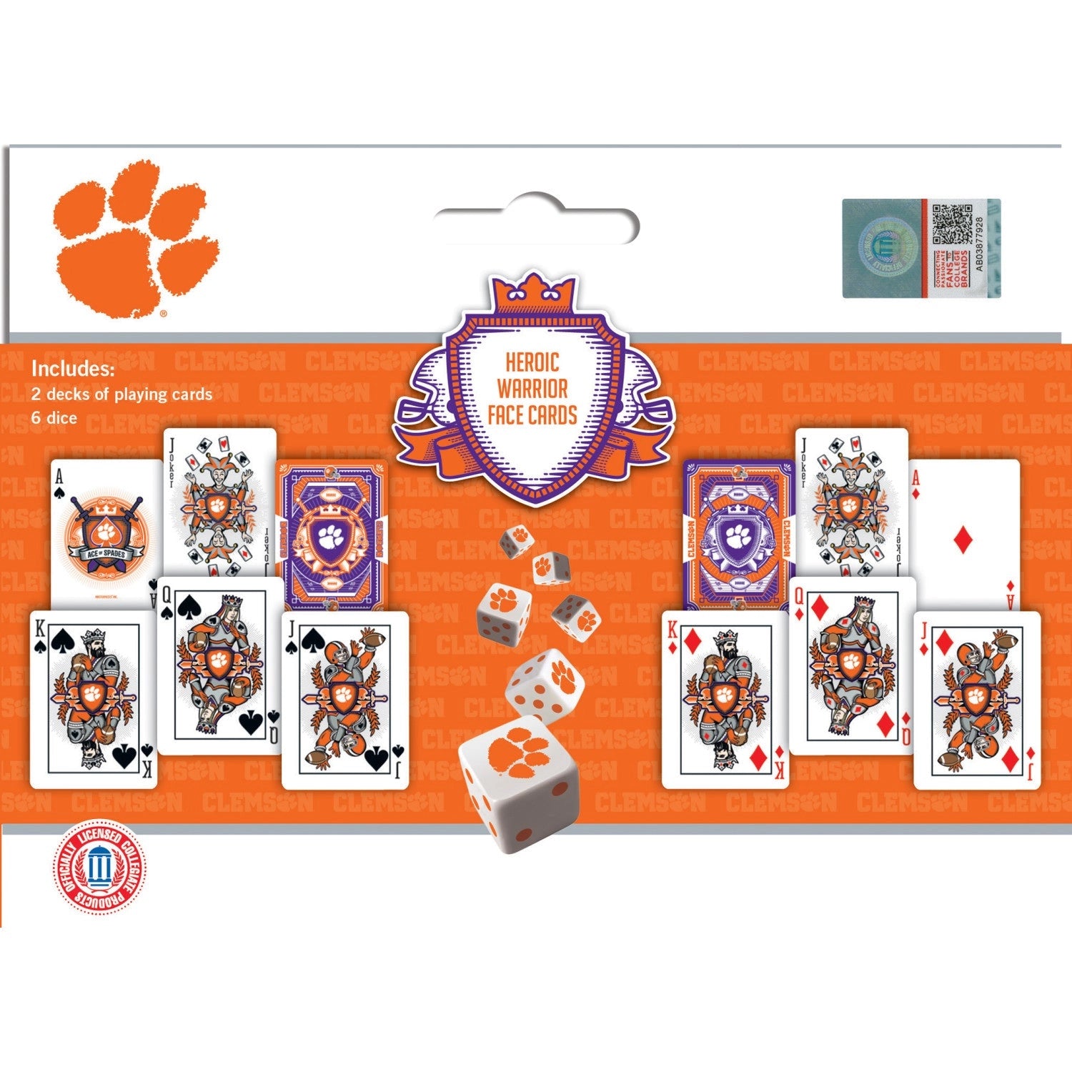Gameday - Clemson - Playing Cards & Dice Set