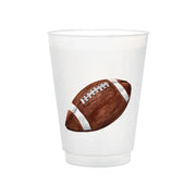 clear cup with football logo on a white background 
