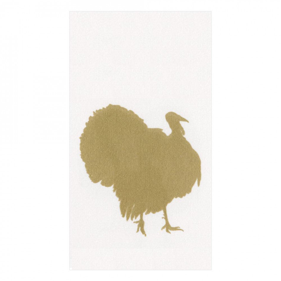 Napkins - Guest - Gold Turkey Fan