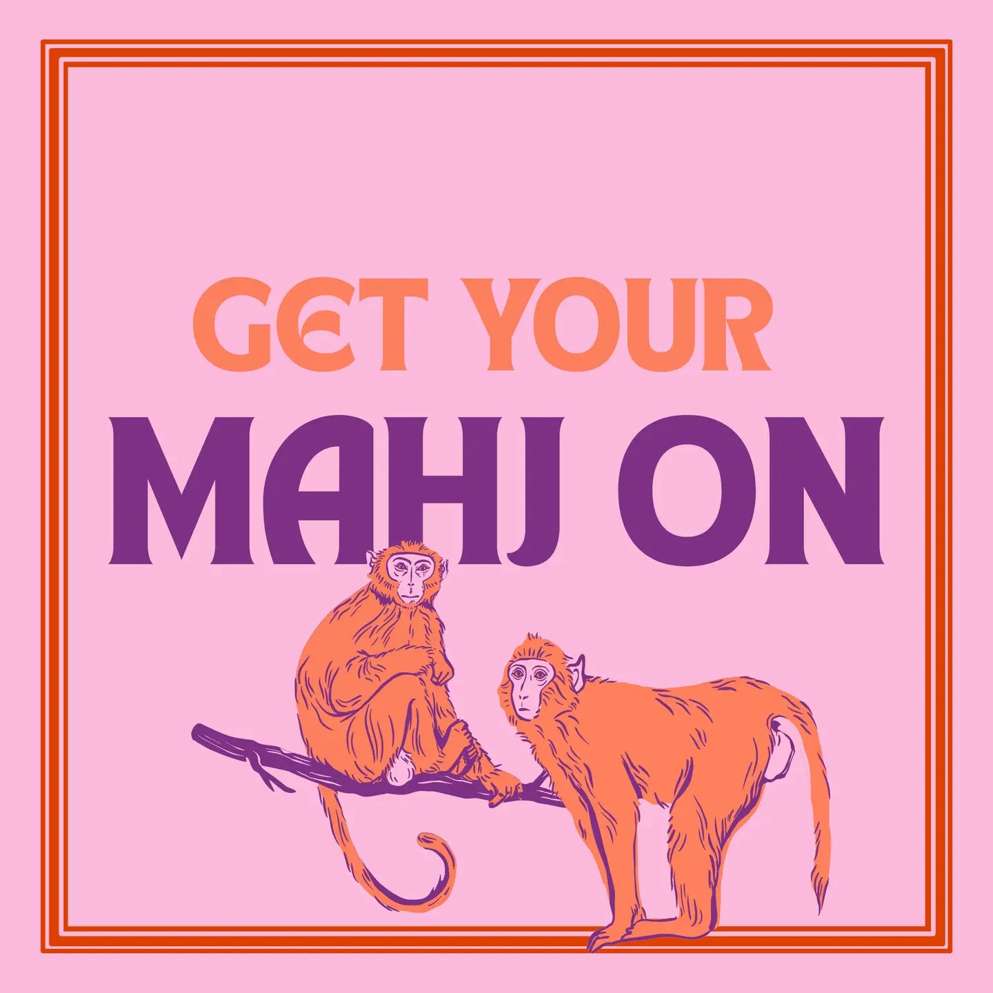 Napkins - Cocktail - Get Your Mahj On - Pink