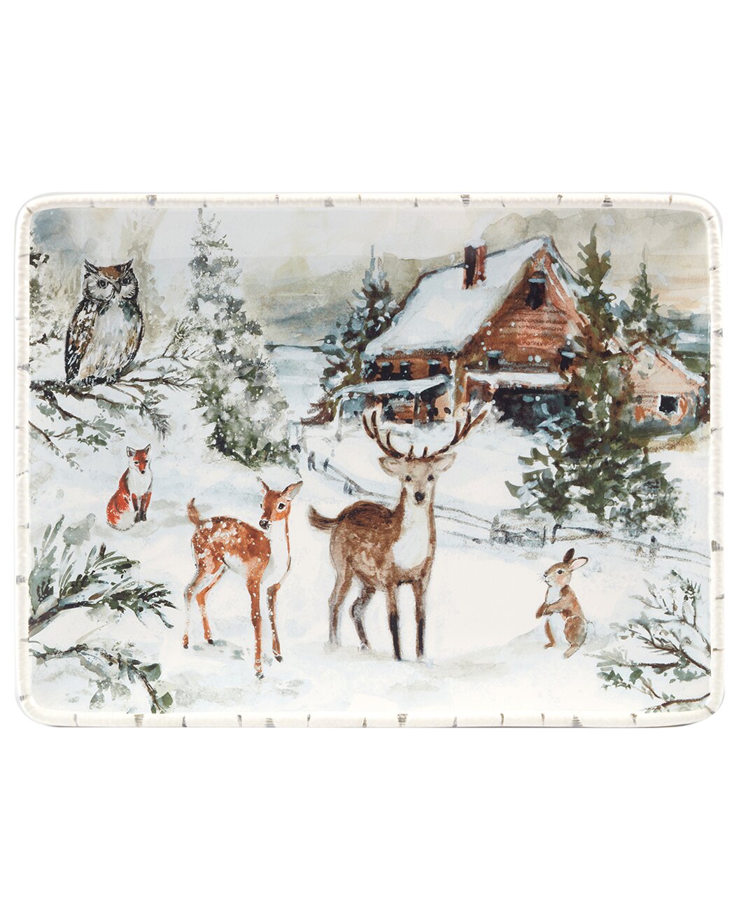 Seasonal - Platter - Winter's Frost Rectangular - 16”x 12”