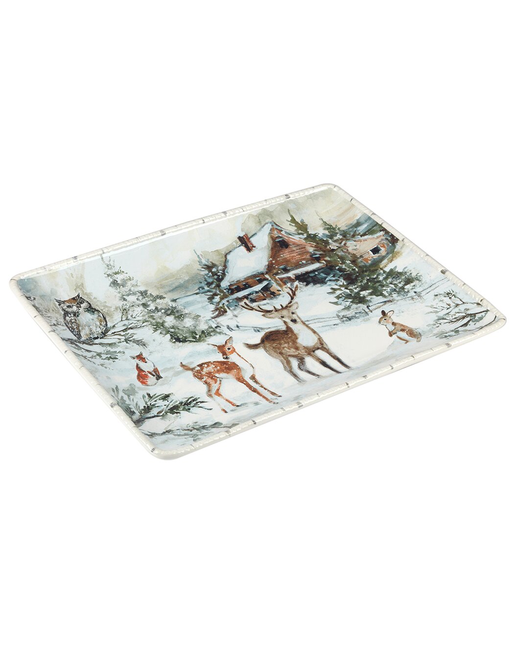 Seasonal - Platter - Winter's Frost Rectangular - 16”x 12”