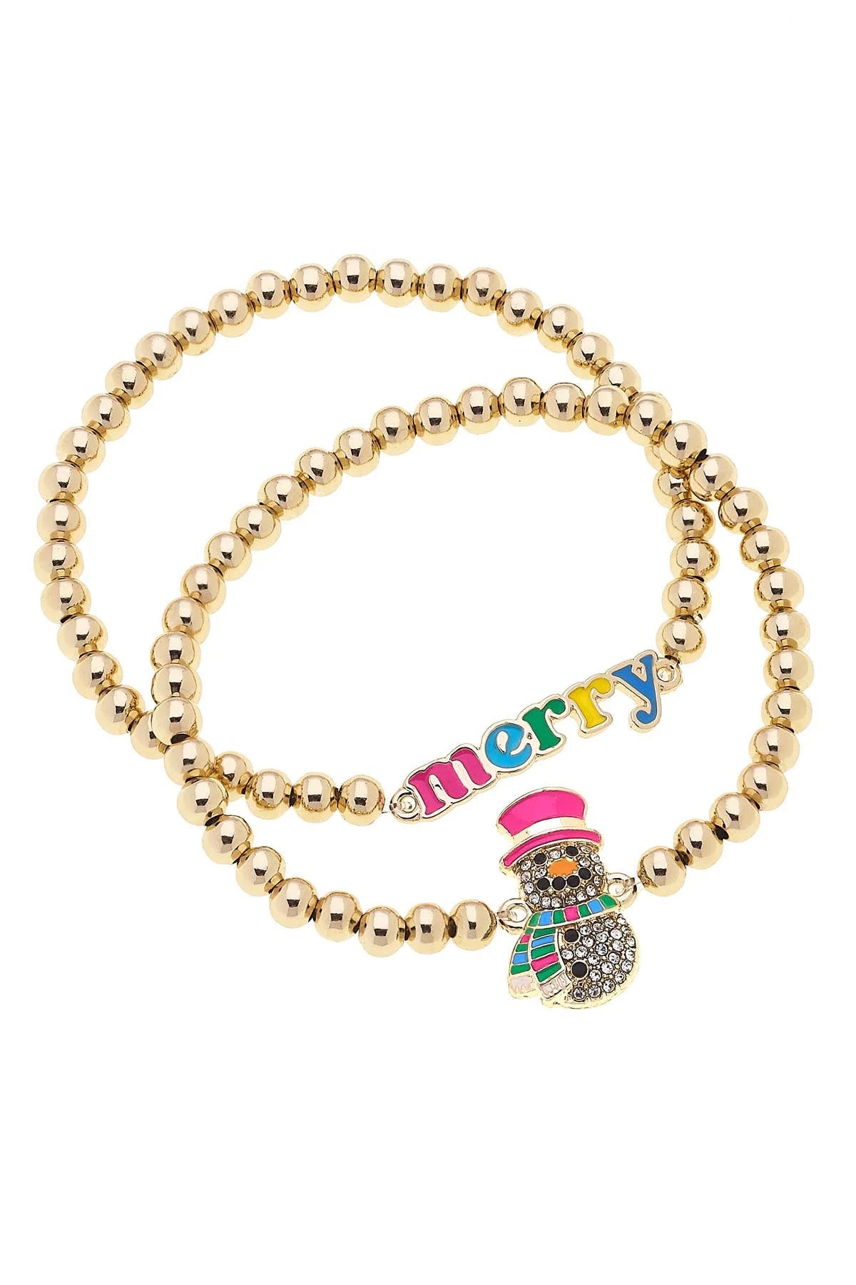 Seasonal - Bracelet - Very Merry Ball Bead Stretch - Set of 2