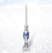 Seasonal - Candle Stick - 10 inch Nutcracker - Blue and White