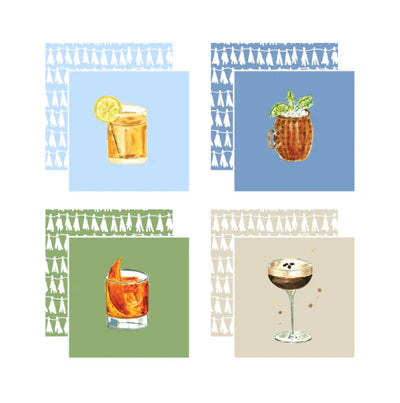 Coasters - Leather - Cocktails - Set of 4