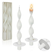 Candles - Handmade Spiral White Taper - Pack-2