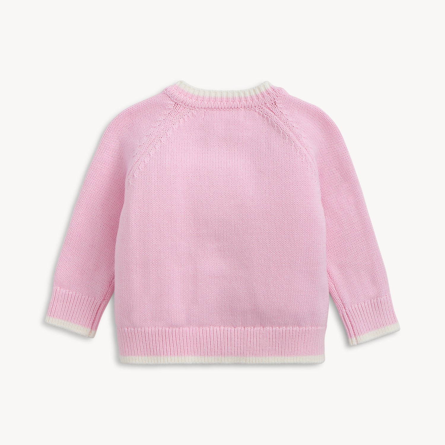 Children - Sweater - Crew Neck Cardigan - Pink