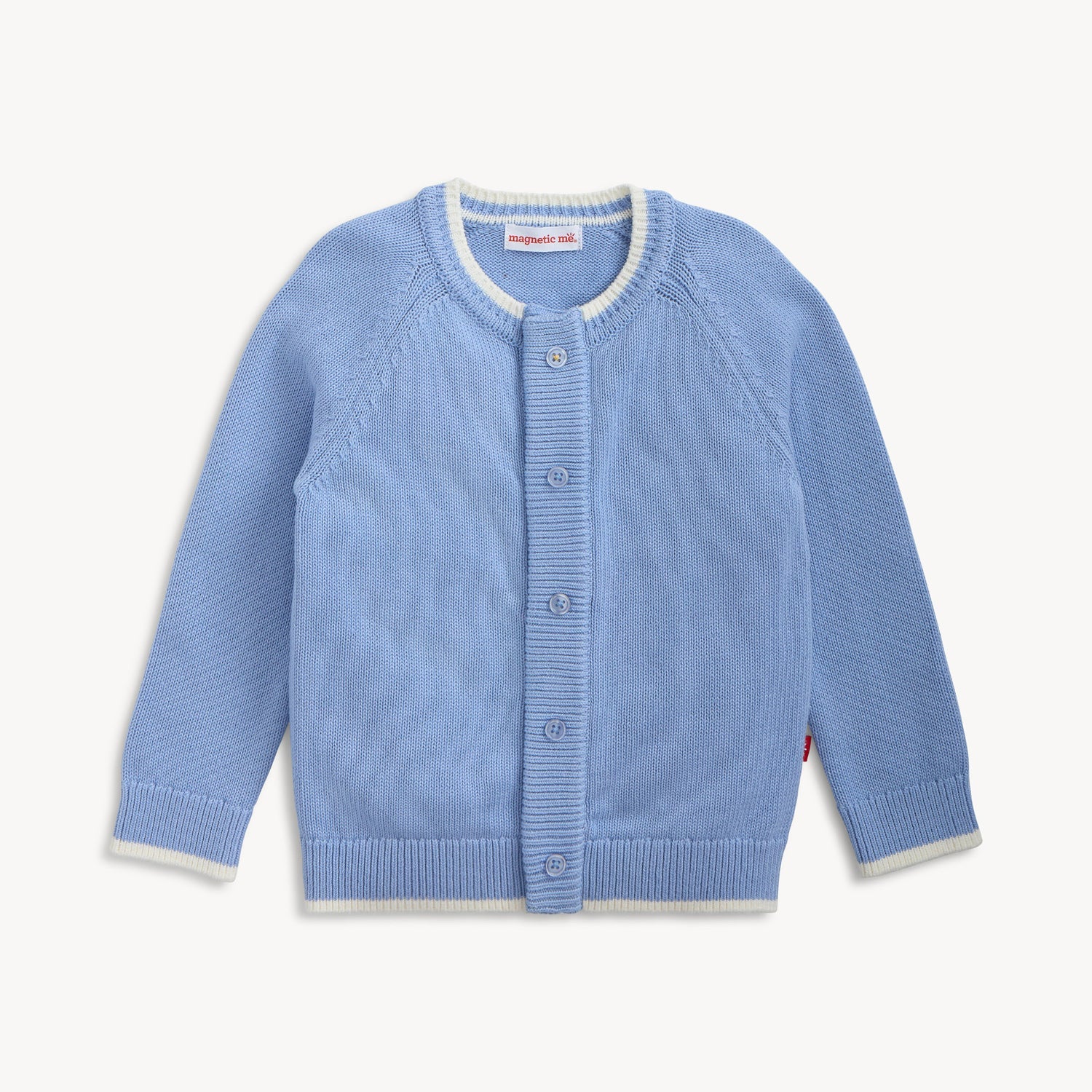 Children - Sweater - Crew Neck Cardigan - Light Blue