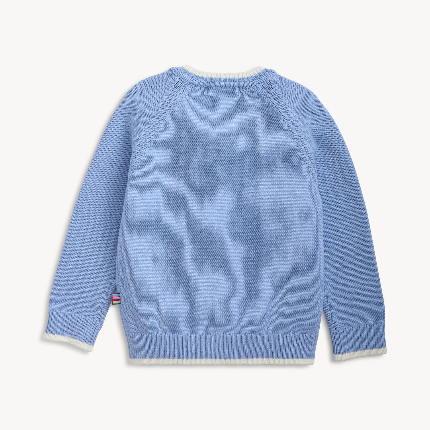 Children - Sweater - Crew Neck Cardigan - Light Blue