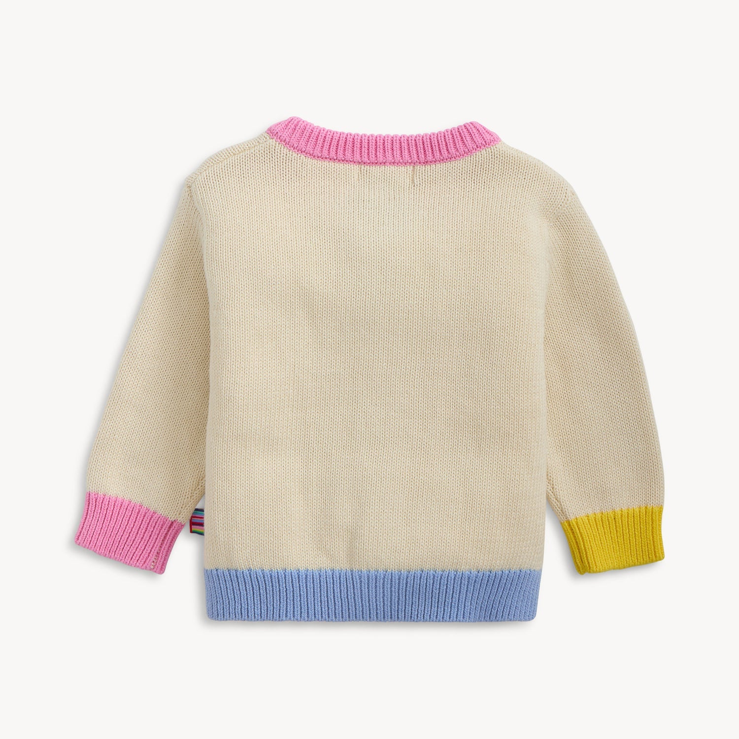 Children - Sweater - Intarsia Cardigan with Bunny - Pink Neck